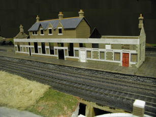 Station building under construction.  Canopy still to be added.