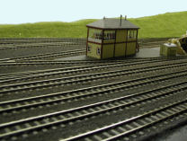 North signalbox and running lines in foreground
